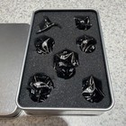 Jeu de dés en métal noir 7 pièces polyédriques pour table gaming MDN LIVRAISON RAPIDE AUX ÉTATS-UNIS !
