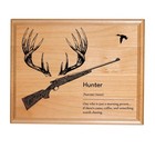 Decorative Plaque Alderwood 8" X 10" Hunter Laser Engraved Wall or Desk