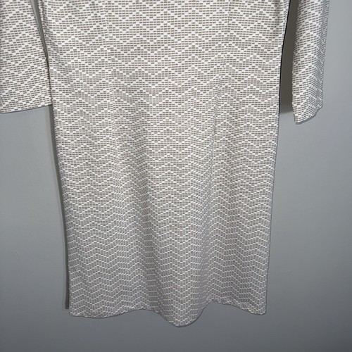 J McLaughlin 3/4 Sleeve Dress-Catalina Cloth-Ruffle Collar-Tan Ivory-Size Small - Picture 8 of 9