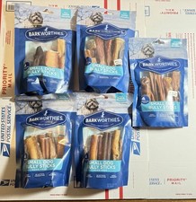 Barkworthies Odor Free Bully Sticks Small Dog Chews 4oz 5 Packs ALL BRAND NEW