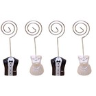  4 Stück Braut und Bräutigam Kleid Harz Name Display Clip Tag Display