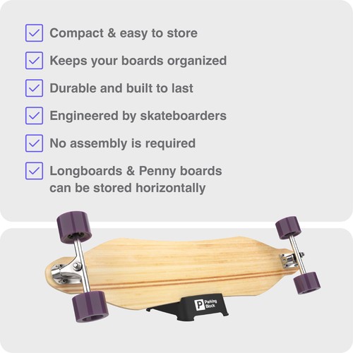 Skateboard Holder floor Durable Space-Saving stand for Skate board Deck & Lon... - Picture 5 of 6