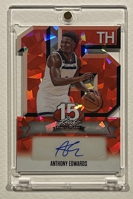2025 Leaf 1/1 Anthony Edwards RED CRYSTAL AUTO - One Of One NBA
