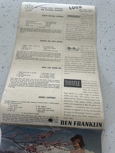 Rare Vintage 1948 Wall Calendar Shop Ben Franklin Coleman Wisconsin - Bild 12 von 19