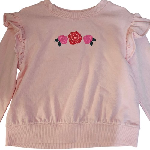 Sudadera 4/5T Cat & Jack Rosa Manga Larga con Volantes y Rosas Bordadas - Imagen 2 de 2
