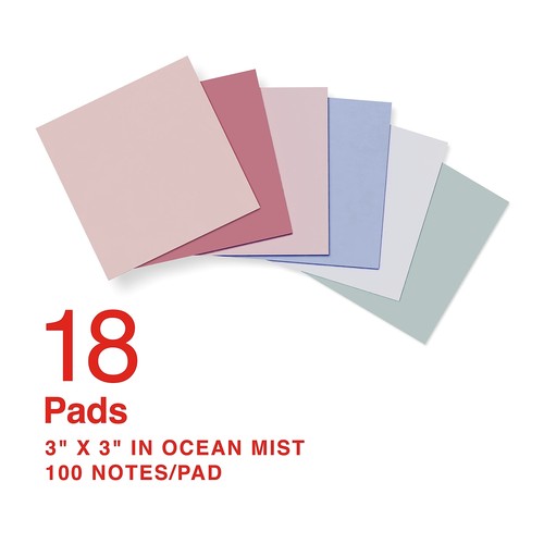 Staples Pop-up Haftnotizen 3" x 3" Ocean Mist Sammlung 100 Blatt/Block 18 - Bild 2 von 5