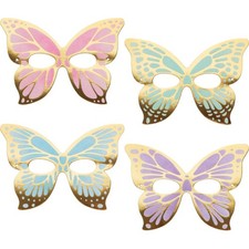 Butterfly Shimmer Paper Masks 8 Per Pack 5" x 4" Birthday Party Favors Tableware