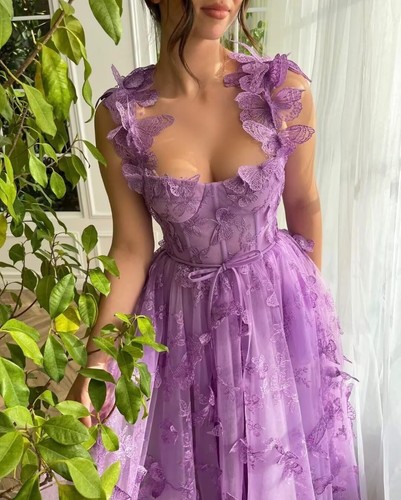 Top corsetto blu navy farfalla abiti da ballo per donna pizzo applicazioni principessa... - Foto 8 di 9