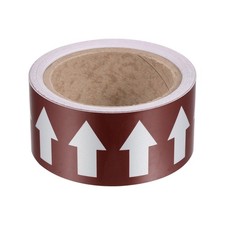 Flow Arrow Tape, PE Pipe Marking Sticker, 2 Inch x 33 Ft, Brown/White