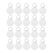 20 Pcs Plastic Key Tags Sturdy Round White Sturdy Item White