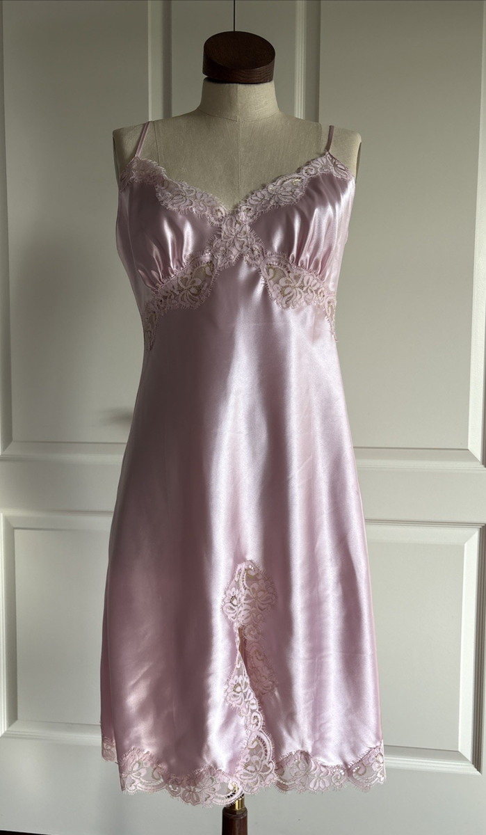 Pink With Pink/Gold Lace Ladies Full Slip Size Small by Secrets In Lace |  eBay