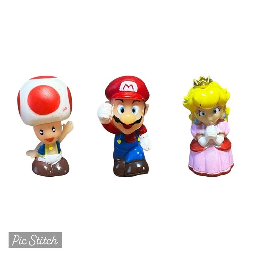 LOTTO DI 3 - Mario Party 7 MARIO TOAD PEACH Finger Puppet AUTENTICO Tomy Nintendo - Foto 1 di 4