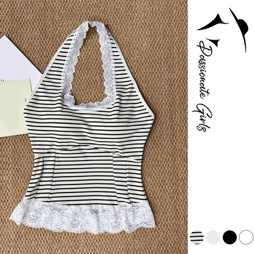Daily Outfits Retro Lace Camisole Halter Neck Camisole Polyester Fabric - Picture 5 of 16