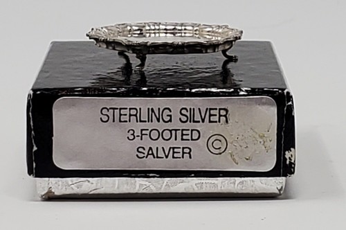 Vtg. Pete Acquisto Sterling Silver 3-Footed Tray Salver Artisan Dollhouse 1:12 - Picture 3 of 7
