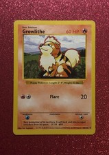 Growlithe - Base Set, Shadowless, Unlimited, No. 28/102 (Pokémon TCG, 1999)