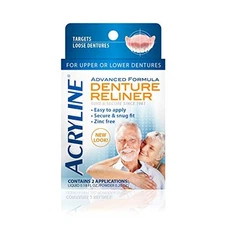 Acryline Advanced Formula Denture Reliner - Refit and Tighten Dentures/for Both