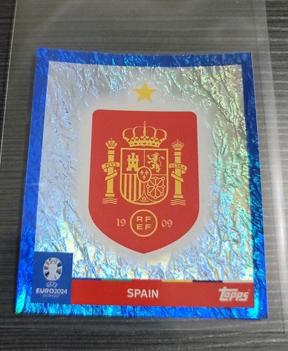 Topps EURO 2024 Sticker - Blue Parallel Badge - Spain - ESP 1 - Picture 2 of 3