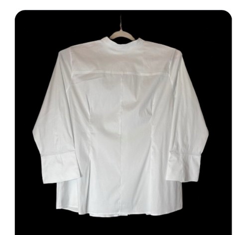 NWT Soft Surroundings Amia Blouse 3X Pearl Button French Cuff Pleat Tunic White - Picture 2 of 3