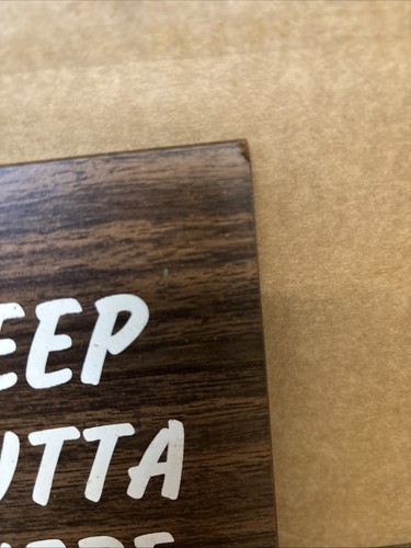VINTAGE MAFIA HEADQUARTERS KEEP OUTTA HERE WALL PLAQUE SIGN FUNNY #MM - Picture 6 of 9