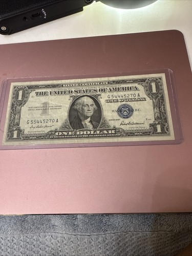 1957 $1 Silver Certificate Mismatch Serial 1957 Sr N G55445270A/G5445270A - Picture 4 of 8