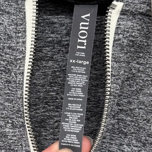 Vuori XXL grau Hoodie Reißverschluss sportliches Sweatshirt Unisex weich dehnbar - Bild 4 von 5