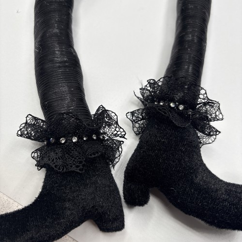 Neu mit Etikett Bella Lux grünes Gesicht Regal Sitter Halloween Hexe Puppe Figur 32" schwarze Spitze - Bild 19 von 19