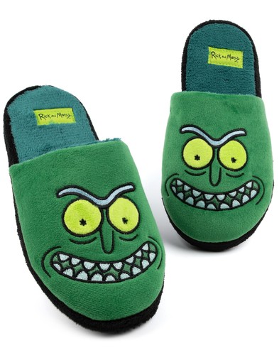 Rick And Morty Green Pickle Rick Mule Slippers Mens - Picture 1 of 9