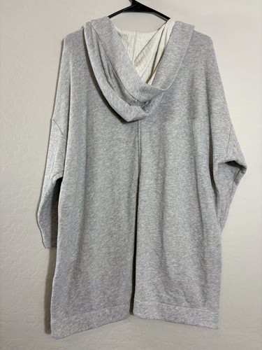 Eileen Fisher 100% Organic Cotton Oversized Open Front Cardigan Hood Size Medium - Picture 6 of 9