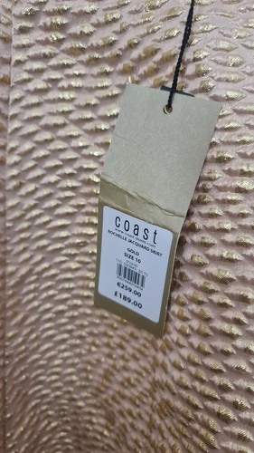 Gonna jacquard nuova con etichette Coast Gold Rochelle taglia 10 (prezzo consigliato £ 189) matrimonio gare festa - Foto 2 di 10
