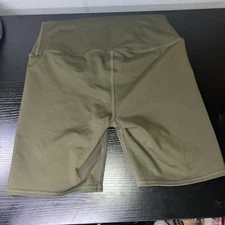 Alo Yoga Women's High-Waist Biker Short 6” Okivr Green Medium