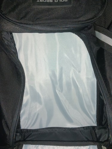 Ralph Lauren Polo Sport Roller Duffle Luggage Bag Black Silver  - Picture 4 of 5
