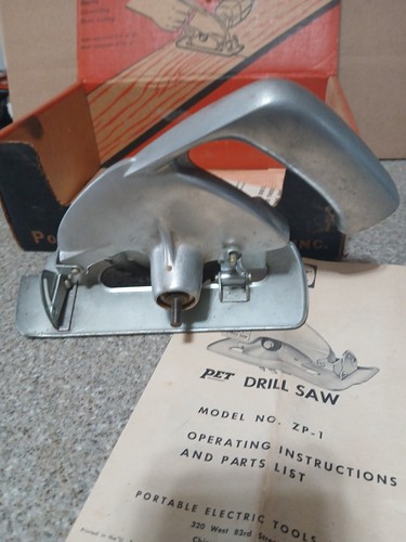 Vintage Drill Saw 1950s Pet Tools Attachment For Electric Drill W/ Box - Picture 4 of 5