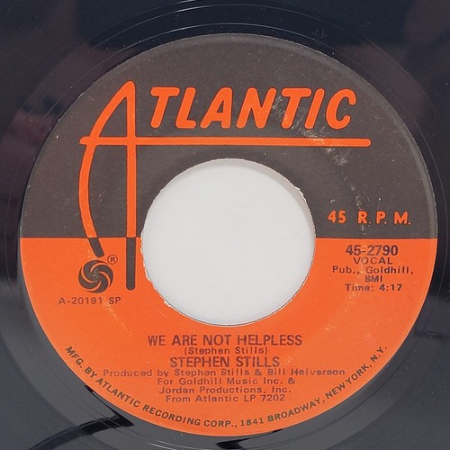Stephen Stills Sit Yourself / We Are Not 7" 45rpm M- Vinyl 70's Record 45 - Picture 2 of 2