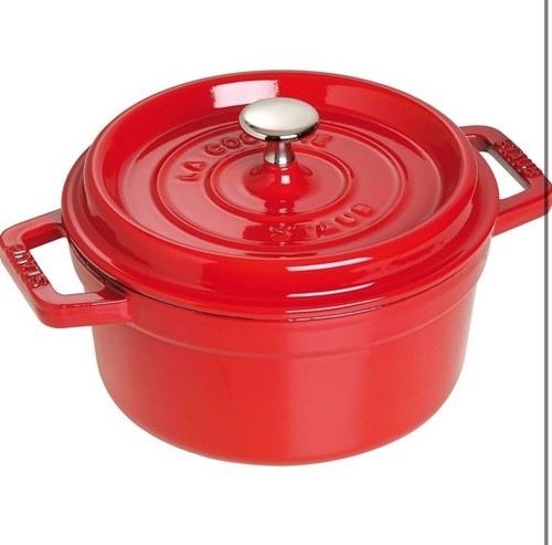 Staub Cast Iron - Round Cocottes 2.75 qt, Round, Cocotte, Cherry