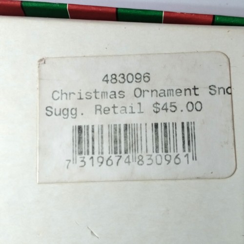 Orrefors Cristal Copo de Nieve 1996 Adorno con Caja Bolsa y Folleto 1 Chip ** - Imagen 12 de 12