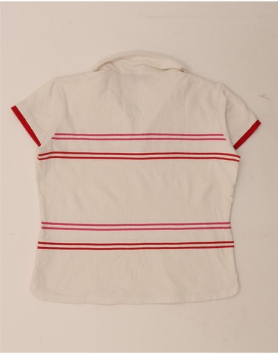 Polo donna SERGIO TACCHINI UK 20 2XL bianca a righe cotone DO88 - Foto 2 di 3
