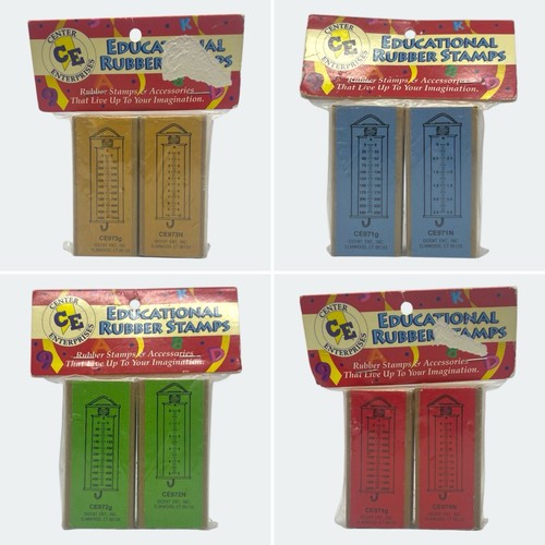 Vintage 1995 Center Enterprises 4x Educational Rubber Stamp Sets - New & Unused - Picture 1 of 18