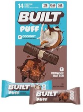 Built Puff Protein Bars, Brownie Batter Coconut Flavors 1.41 oz, 1 -Box Muscle