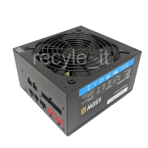 650W PowerSpec 80plus Gold Power Supply ONLY: 2x PCIE,20+4pin Main,4+4 CPU plugs - Picture 3 of 13
