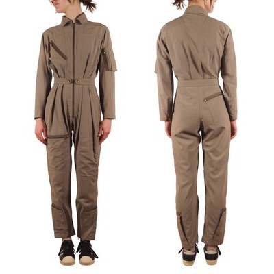 Moschino Cheap and Chic Vintage Women's Khaki Utility Flight Suit Jumpsuit IT 42
