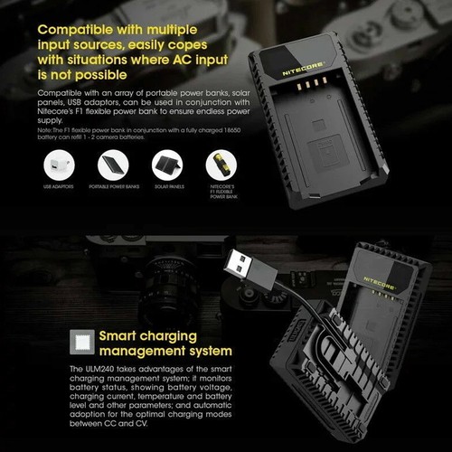 Chargeur de batterie USB Nitecore ULM240 pour batteries Leica BP-SCL2 (série M240) MW - Photo 3 sur 10