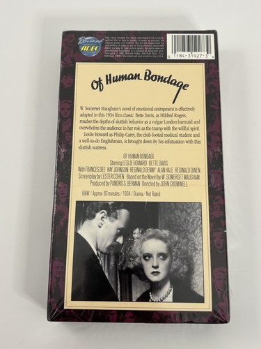 Of Human Bondage (Sealed 1993 VHS) Hollywood Favorites Bette Davis Leslie Howard - Foto 3 di 5