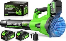 Leaf Blower Cordless, 1200W Brushless Electric Leaf Blower with 2 X 5.0Ah Bat...