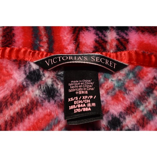 VICTORIA'S SECRET $50 Plush Cozy Tie Waist Robe Red Plaid XS / Small - Picture 4 of 4