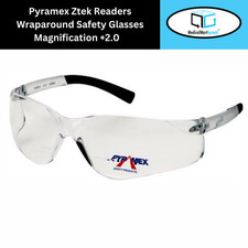 1 Safety Glasses Clear Lens with Black Frame 2.0 Reading Lens MS-97133