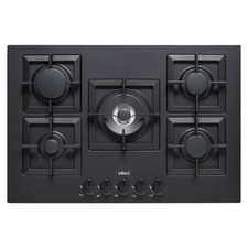 Piano Cottura Elleci Plano 75 5 fuochi Ghisa G40 Nero PGSP75140CS