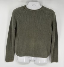 Vintage Woolrich Women s Olive Green Sweater Crewneck Cotton Medium Fisherman