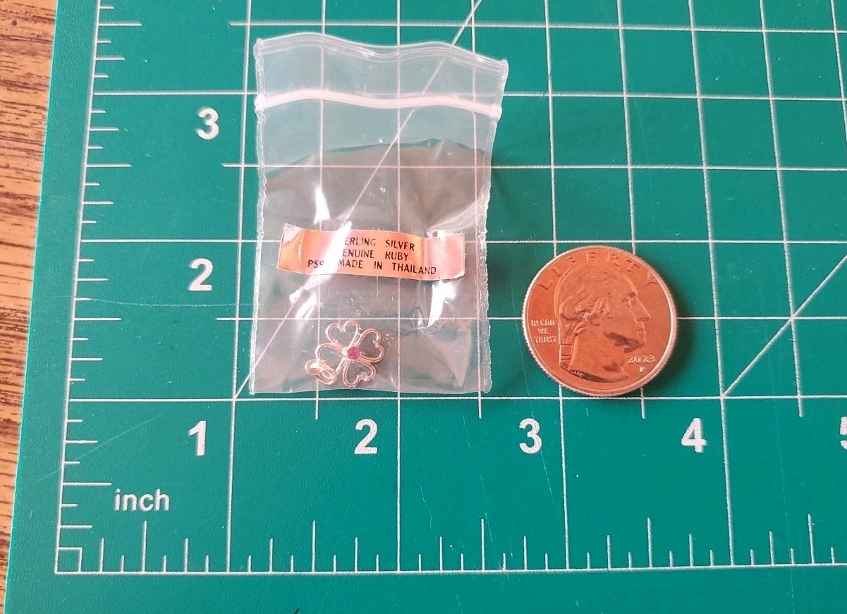 Sterling Silver Ruby Charm Pendant - image 1