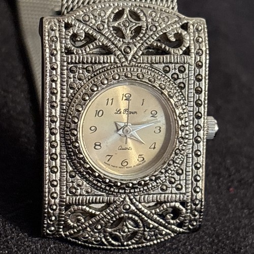Marcasite Watch Mesh Band Silver Tone Quartz Le Baron needs battery - 第 12/13 張圖片