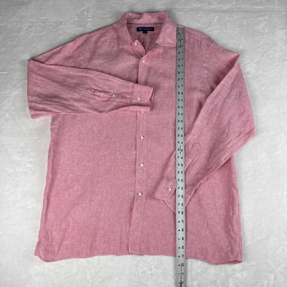 Cremieux Linen Shirt Mens L Pink Button Down Long Sleeve Summer Casual - Image 2 of 4